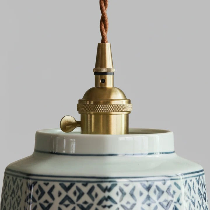 Hudson Vintage Style Ceramic Pendant Light