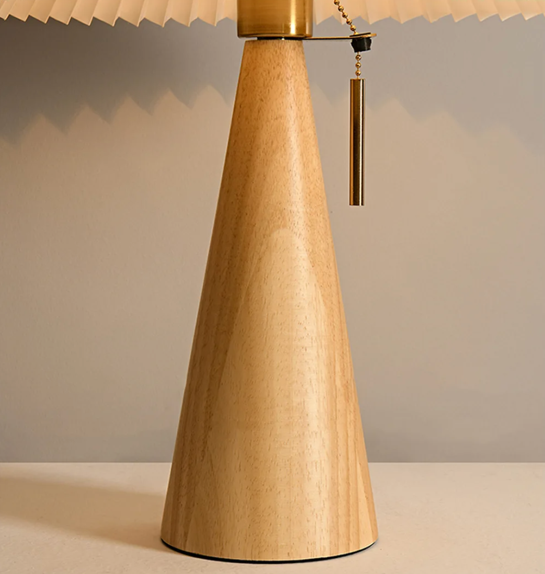 Maren Pleated Wooden Table Lamp