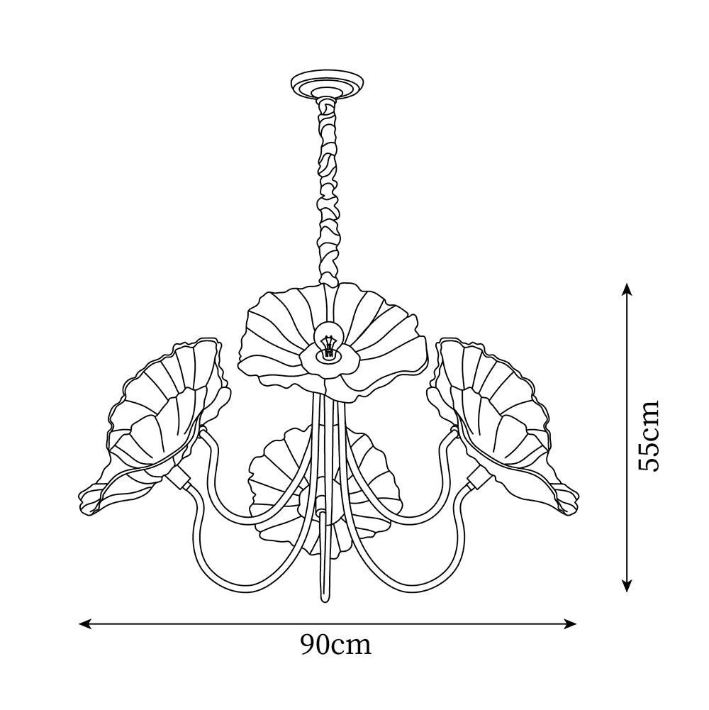 Alouette Floral Glass Chandelier