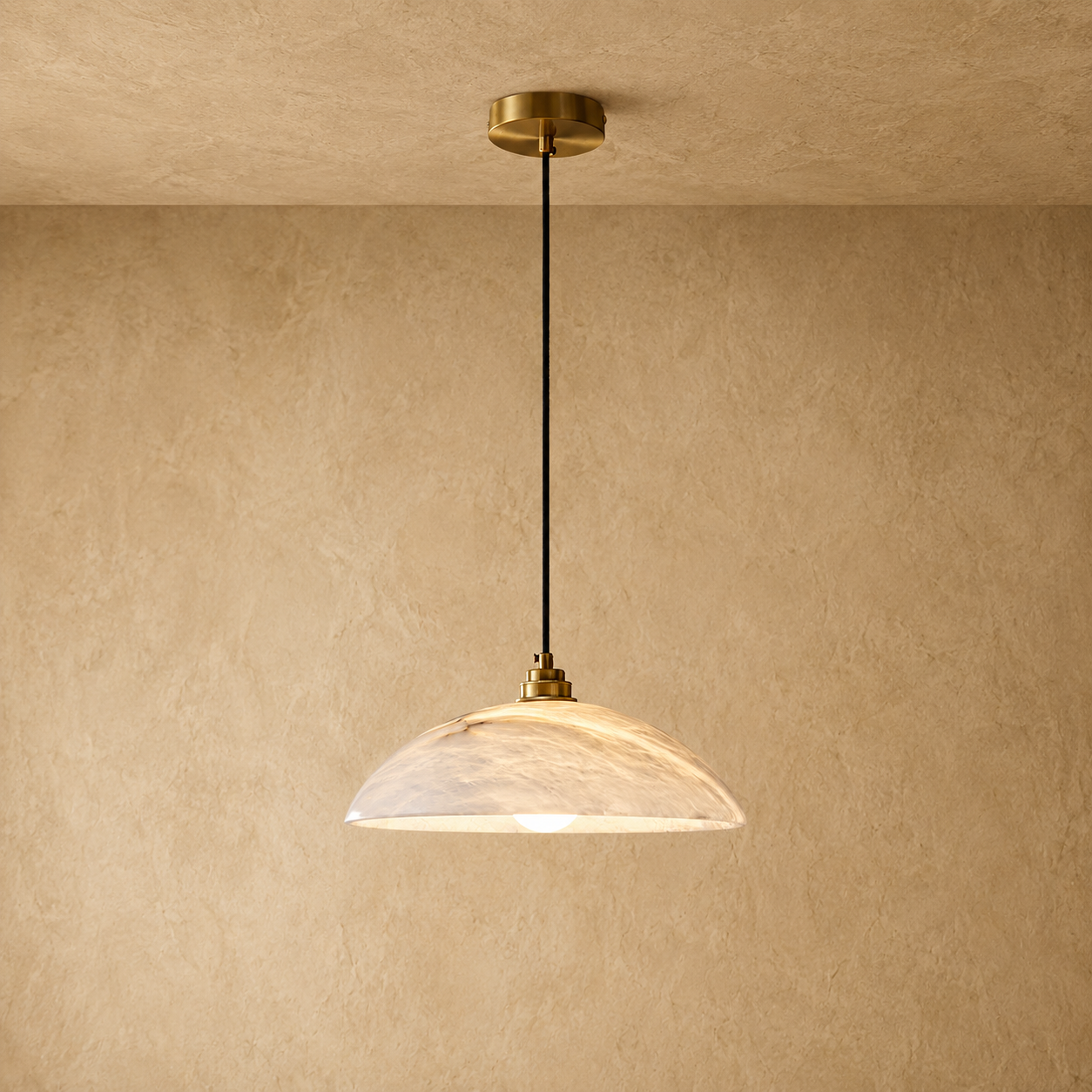 Arvix Alabaster Dome Pendant