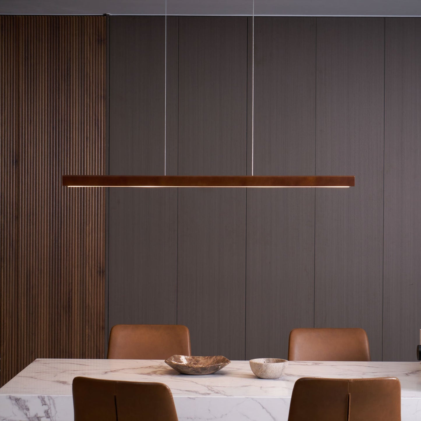 Eldran Linear Wooden Pendant Light