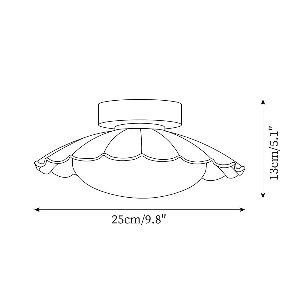 Vintage Scalloped Flush Ceiling Light