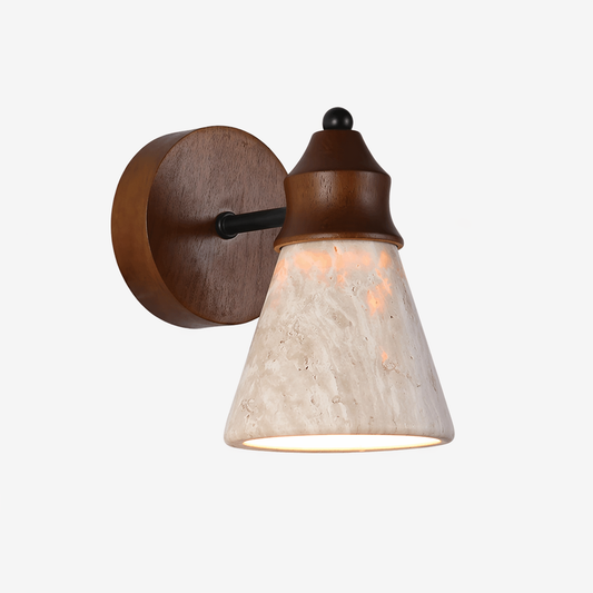 Siya Wooden Travertine Stone Wall Light