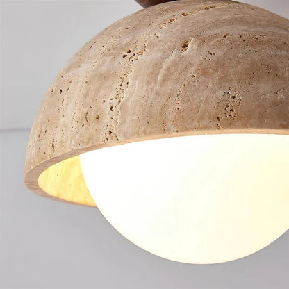 Siya Travertine Stone Ceiling Lamp Light