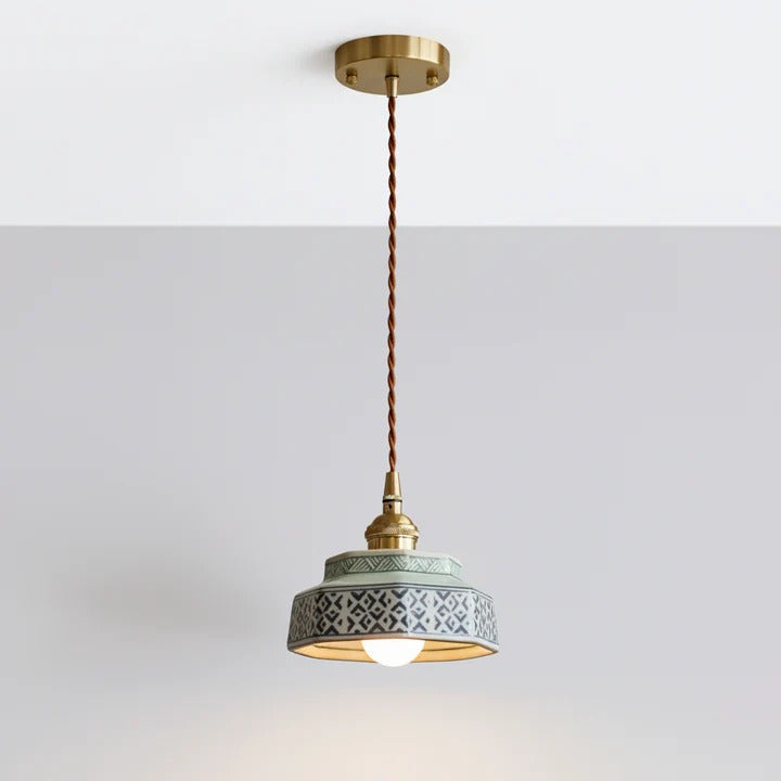 Hudson Vintage Style Ceramic Pendant Light