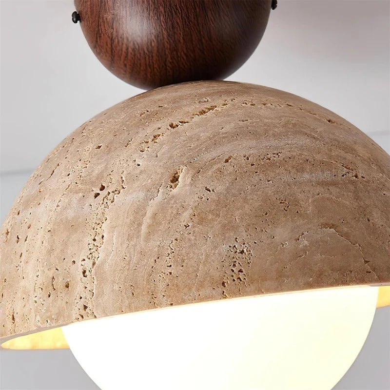 Siya Travertine Stone Ceiling Lamp Light