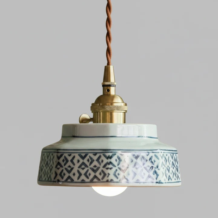 Hudson Vintage Style Ceramic Pendant Light