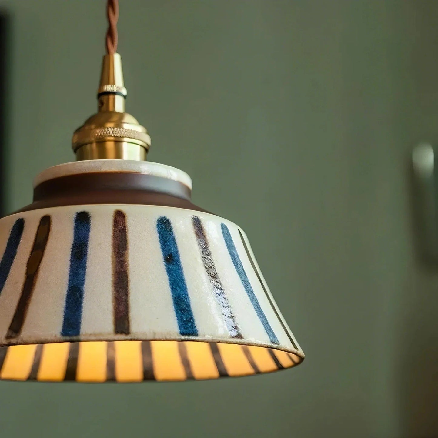 Hudson Vintage Ceramic Painted Pendant Light