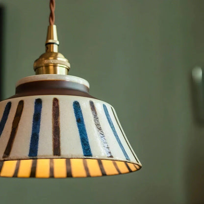 Hudson Vintage Ceramic Painted Pendant Light