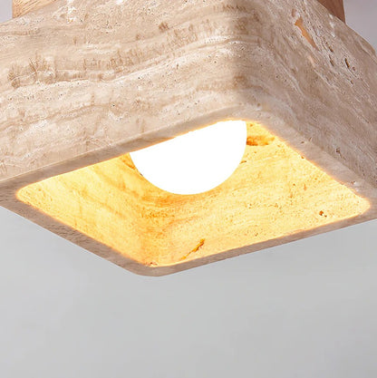Siya Travertine Stone Ceiling Lamp Light