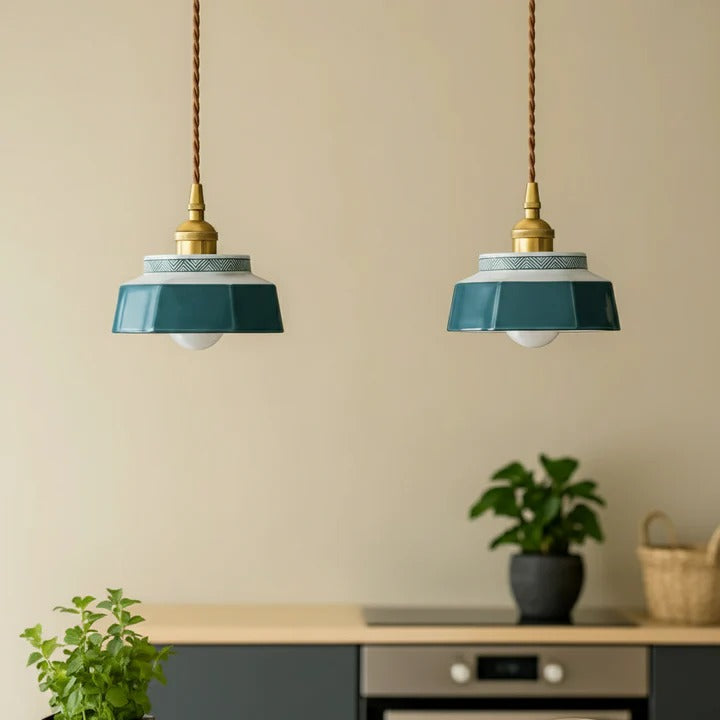 Hudson Vintage Style Ceramic Pendant Light