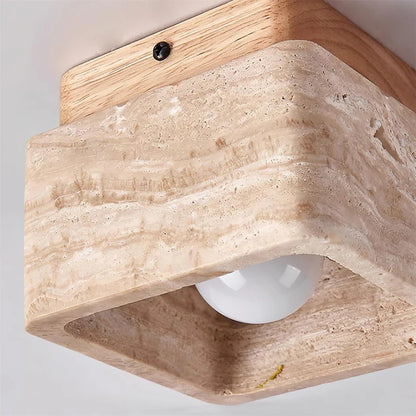 Siya Travertine Stone Ceiling Lamp Light