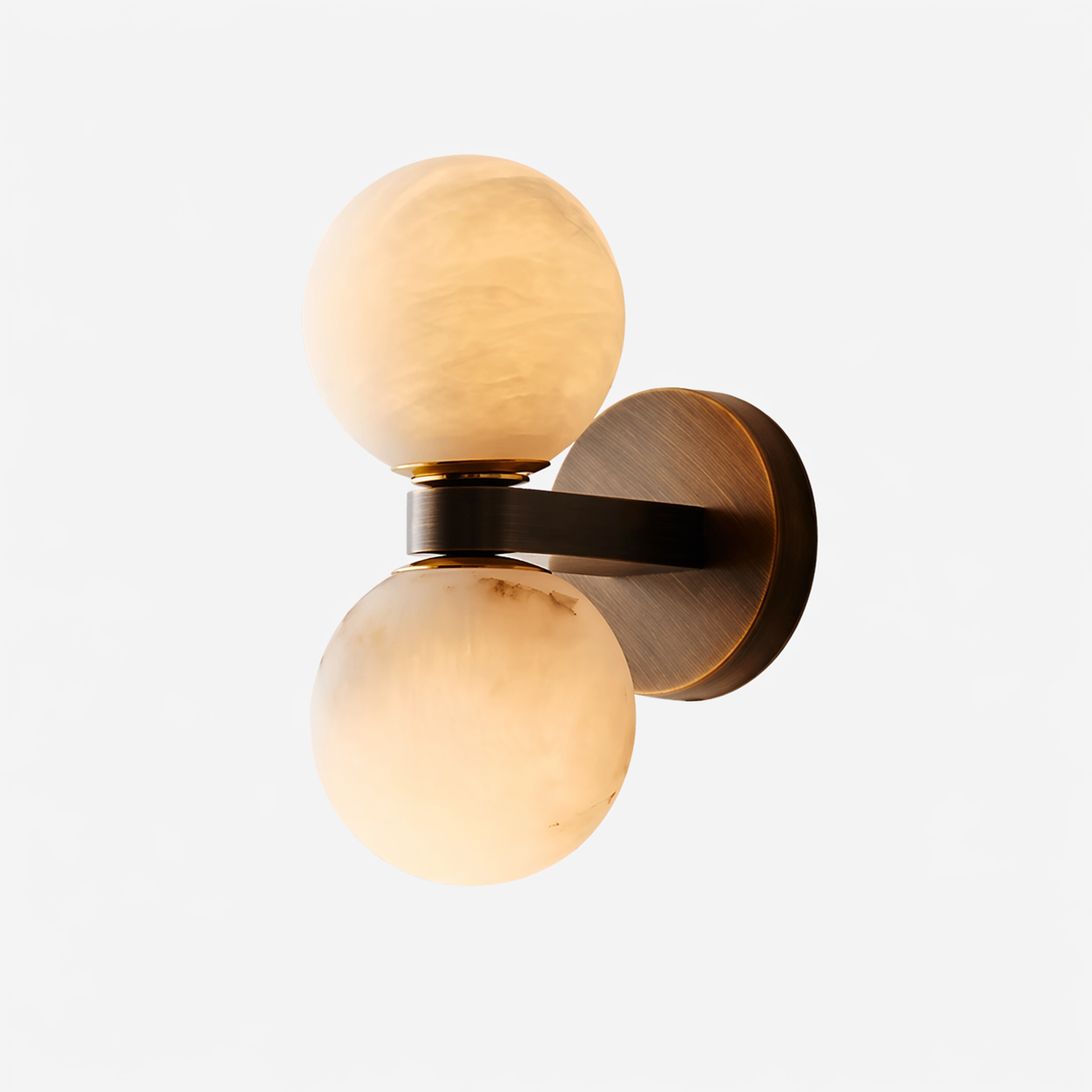 Arvix Double Alabaster Orb Wall Sconce
