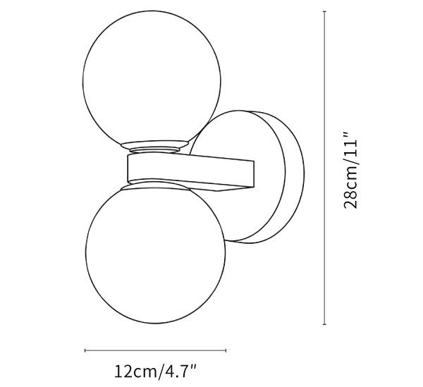 Arvix Double Alabaster Orb Wall Sconce