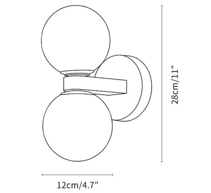 Arvix Double Alabaster Orb Wall Sconce