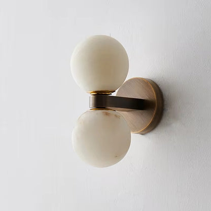 Arvix Double Alabaster Orb Wall Sconce