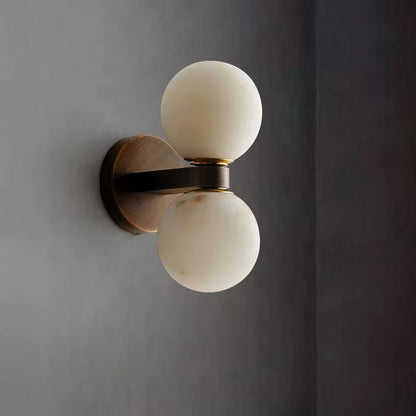 Arvix Double Alabaster Orb Wall Sconce