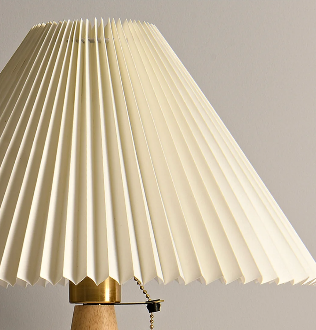 Maren Pleated Wooden Table Lamp
