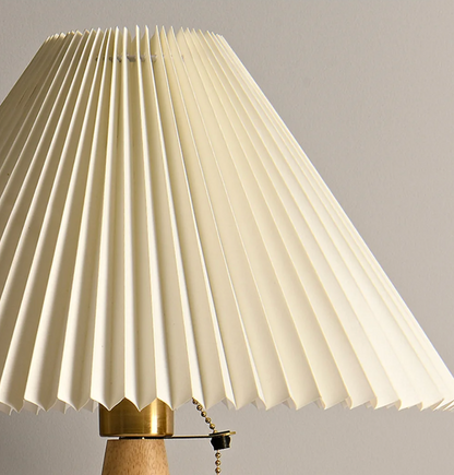 Maren Pleated Wooden Table Lamp