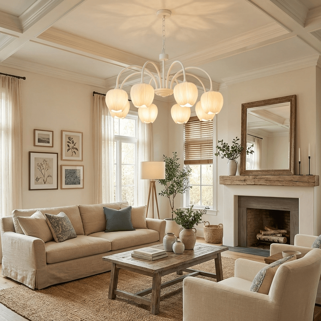 Elowen Floral Glass Chandelier Light