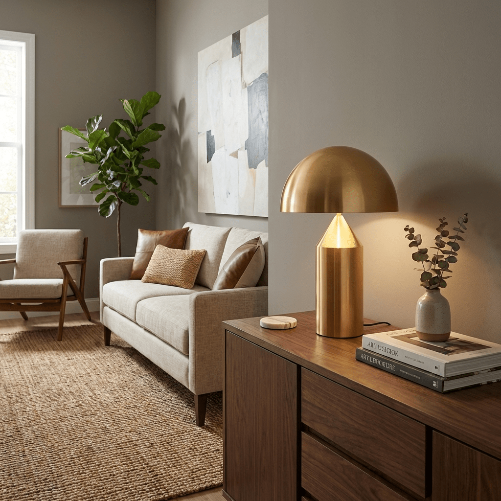 Coralie Geometric Metal Table Lamp