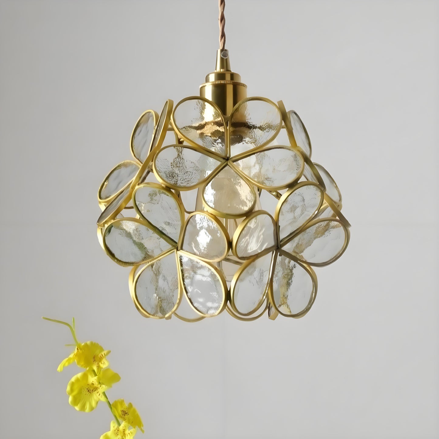 Loras Glass Flower Pendant Hanging Light