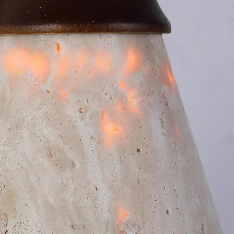 Siya Wooden Travertine Stone Wall Light