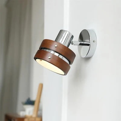 Aero Vintage Iron Wood Wall Lamp Light