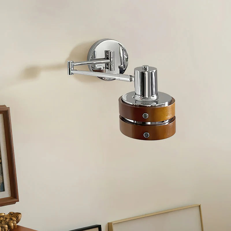 Aero Vintage Iron Wood Wall Lamp Light