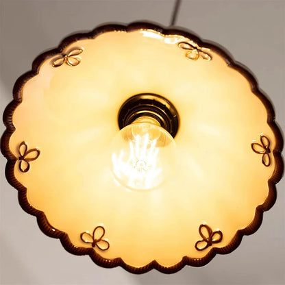 Hudson Scalloped Ceramic Pendant Light
