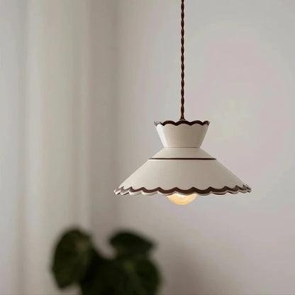 Hudson Scalloped Ceramic Pendant Light