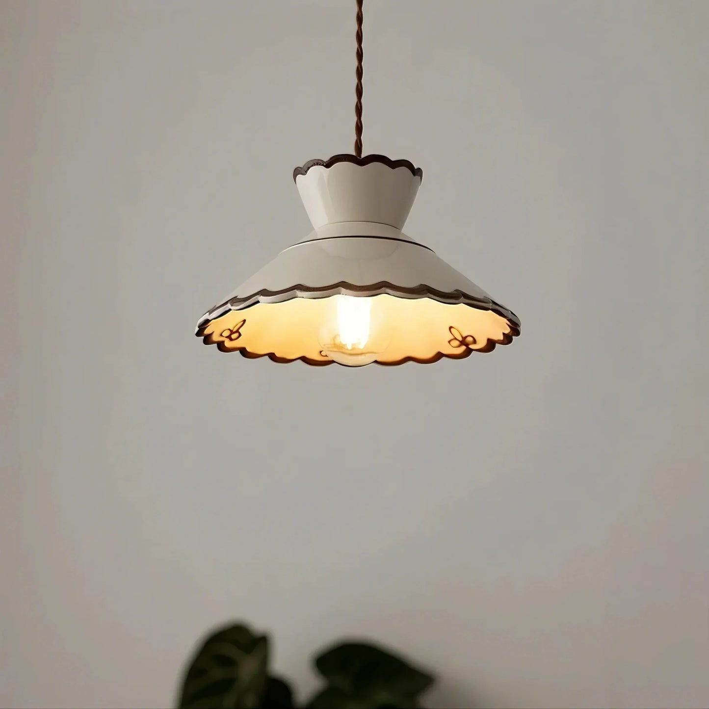 Hudson Scalloped Ceramic Pendant Light