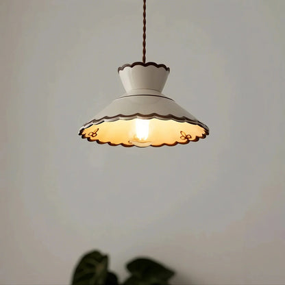 Hudson Scalloped Ceramic Pendant Light