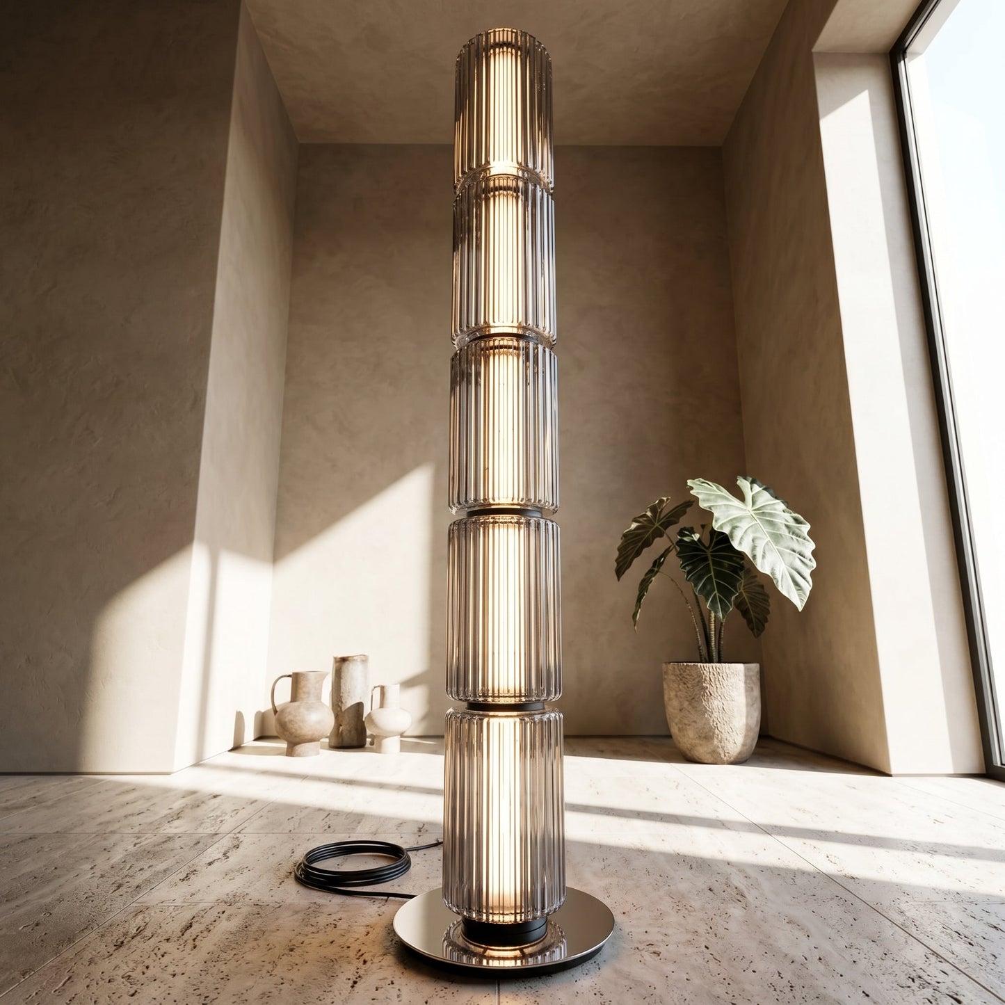 Solvane Glass Floor Lamp