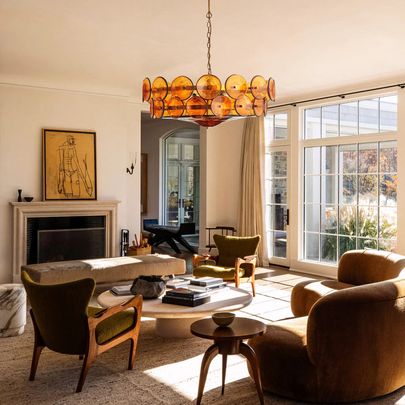 Roselle Glass Disc Chandelier