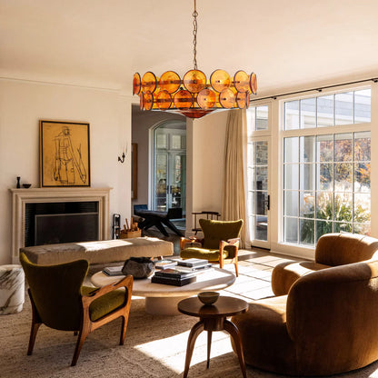 Roselle Glass Disc Chandelier