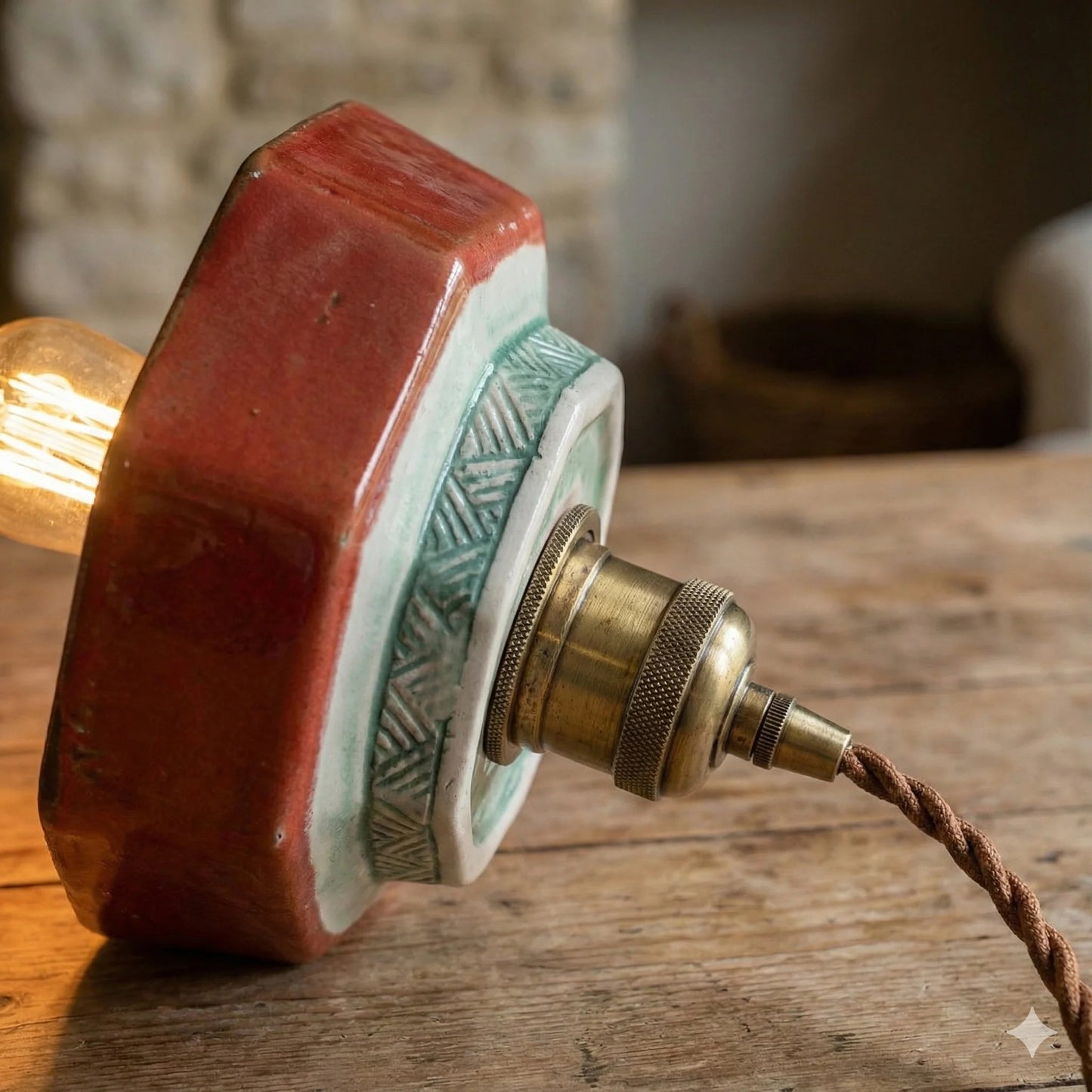 Hudson Vintage Style Ceramic Pendant Light