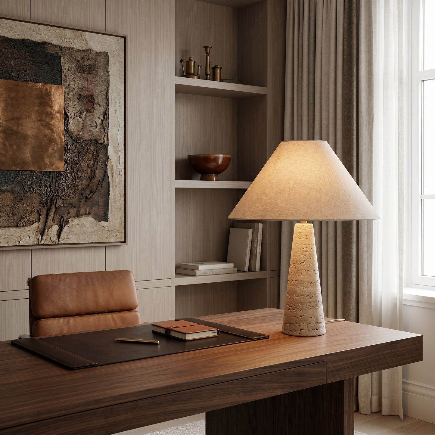 Maren Travertine Table Lamp