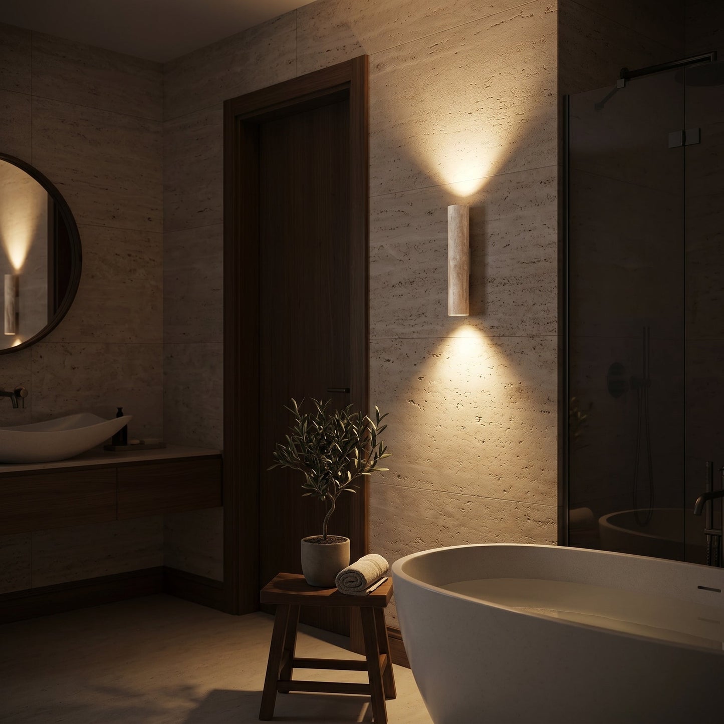 Siya Travertine Wall Sconce