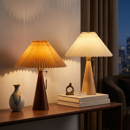 Maren Pleated Wooden Table Lamp