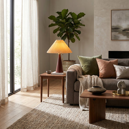 Maren Pleated Wooden Table Lamp
