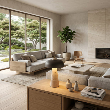 Siya Wireless Travertine Table Lamp