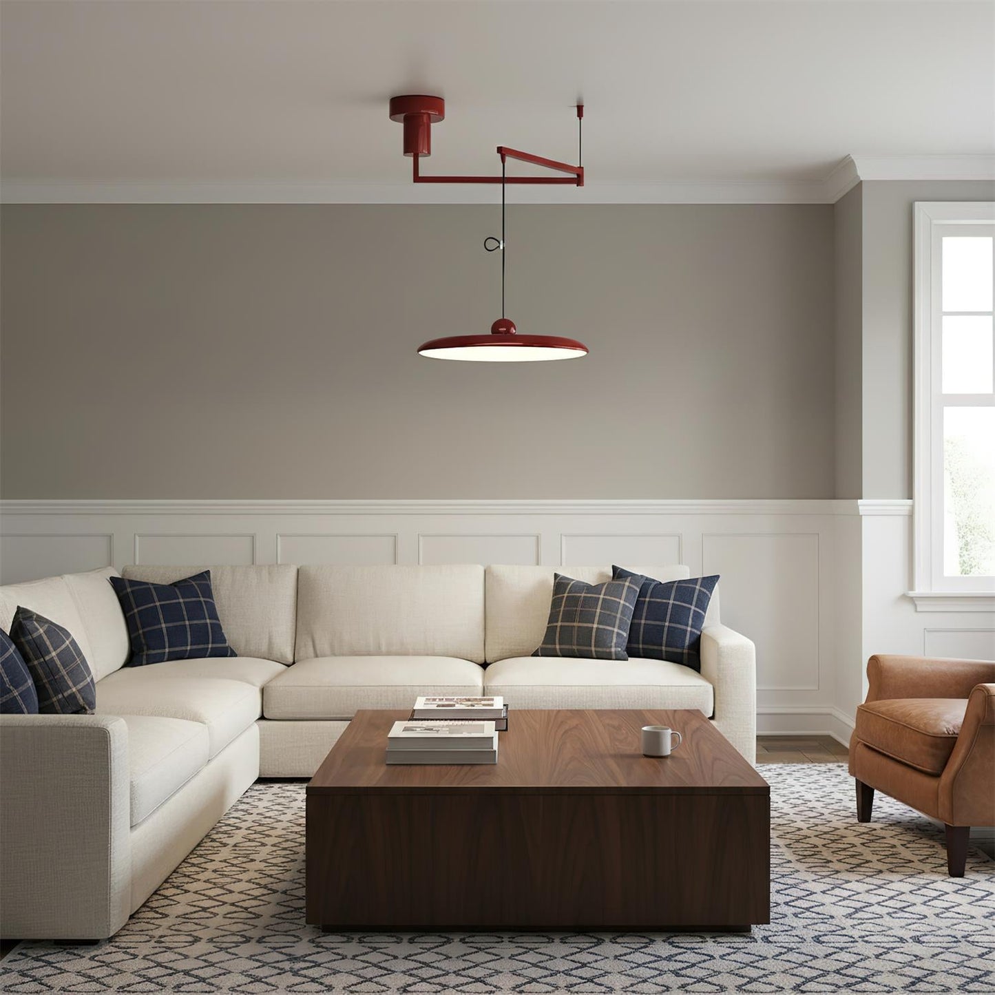 Adjustable Arm Disc Pendant Ceiling Light