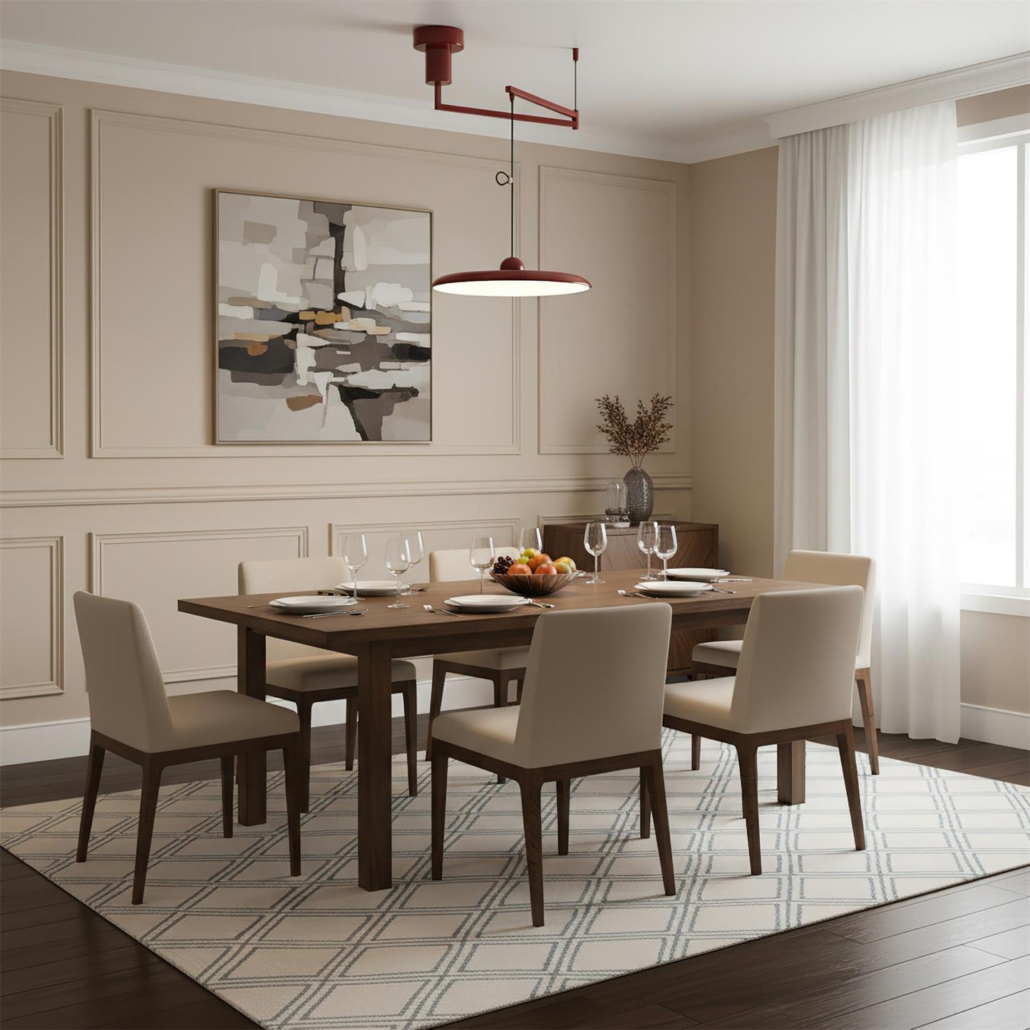 Adjustable Arm Disc Pendant Ceiling Light