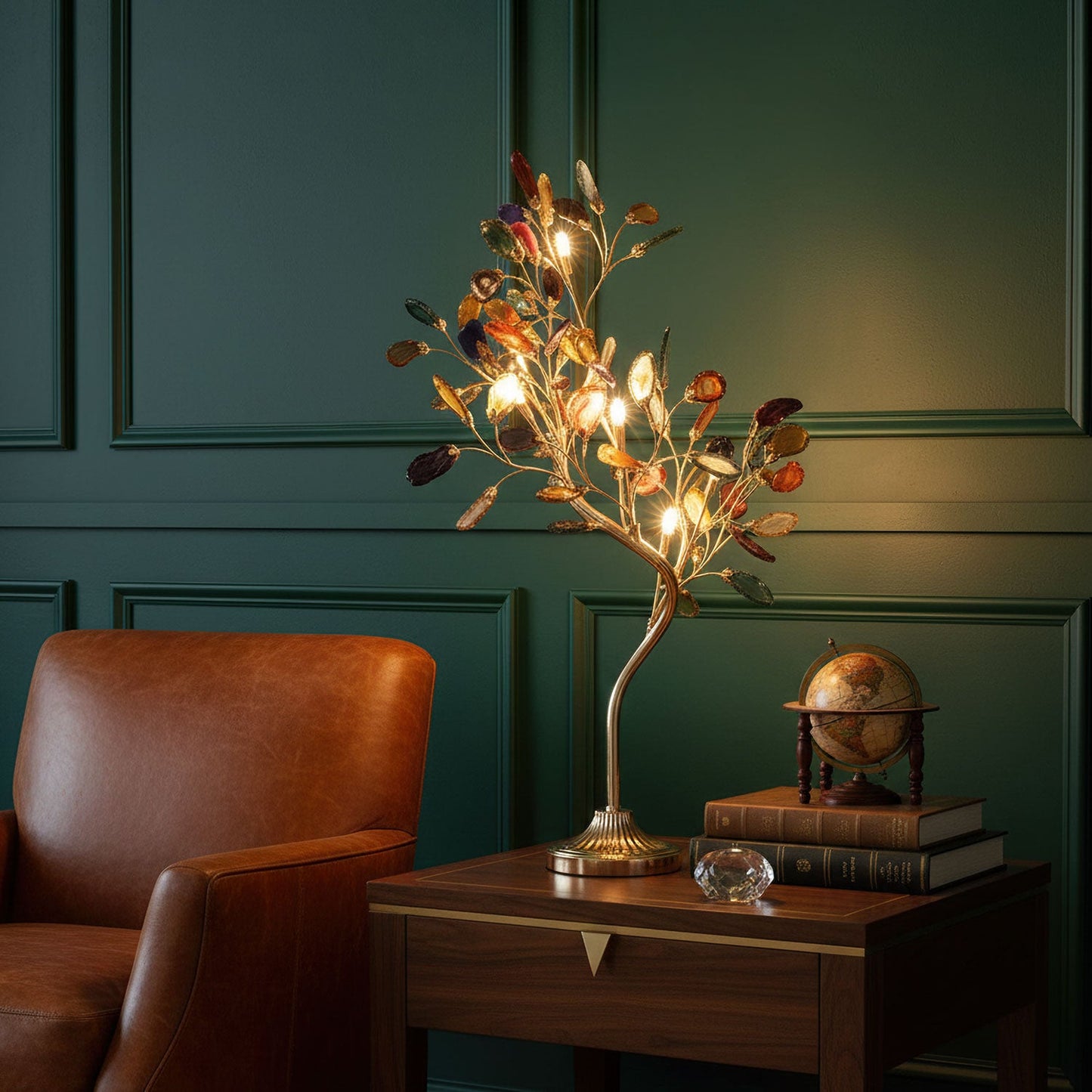 Delphine Agate Stone Table Lamp