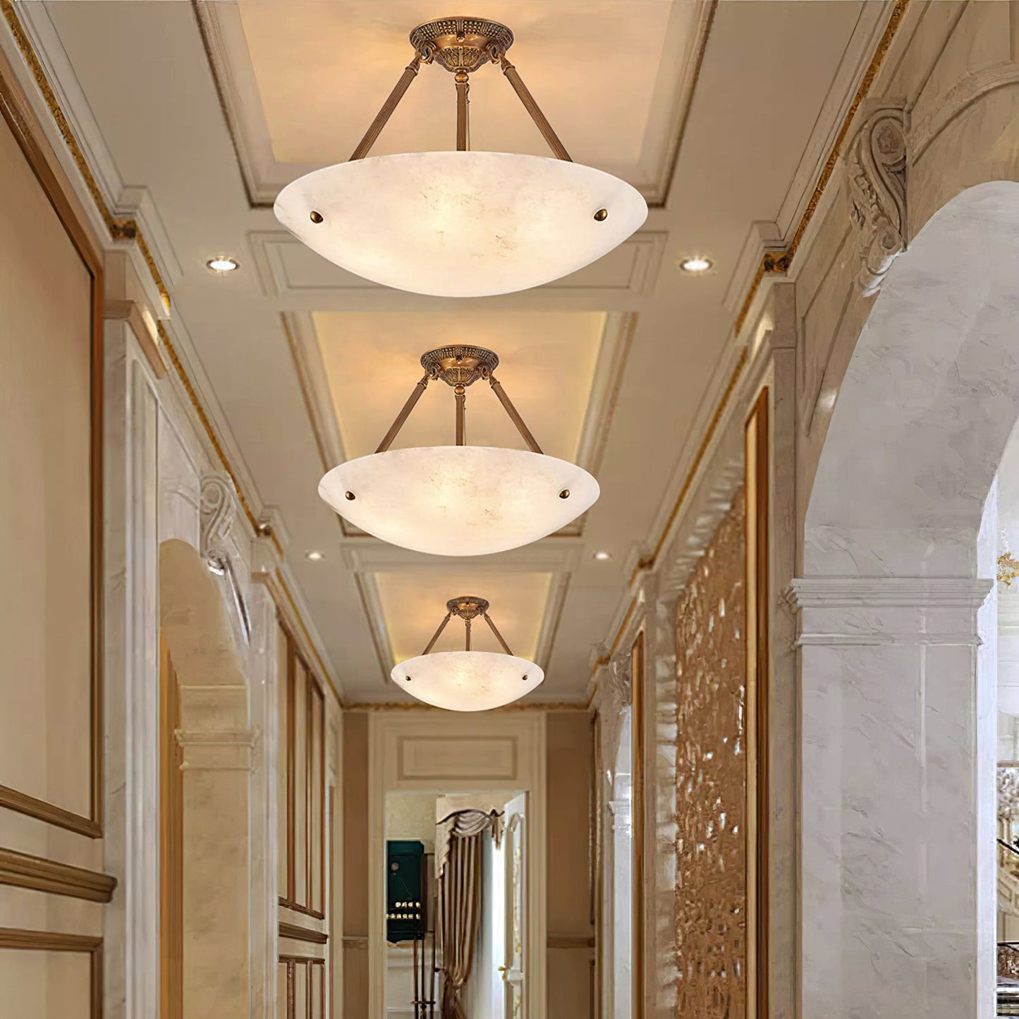 Arlette Alabaster Bowl Ceiling Light