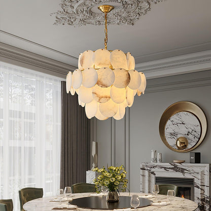 Arvix Alabaster Tiered Chandelier