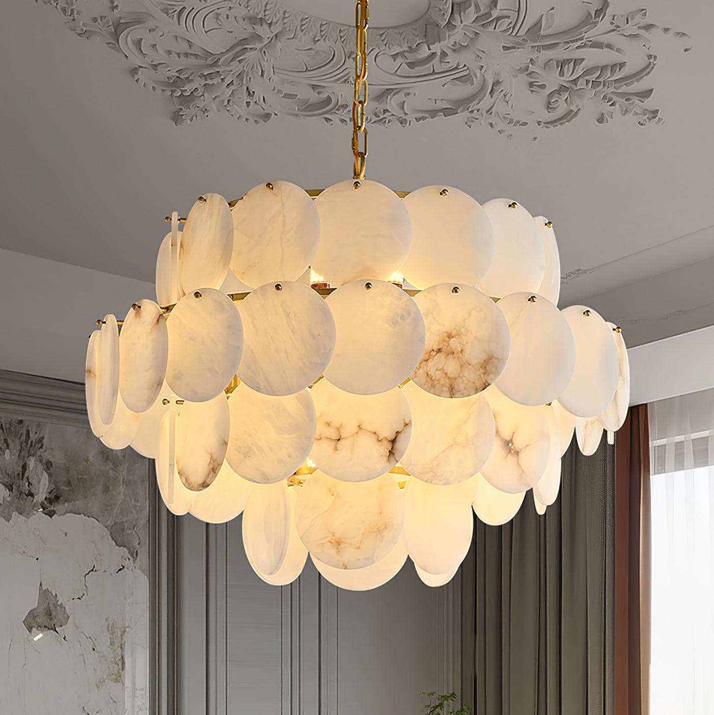 Arvix Alabaster Tiered Chandelier