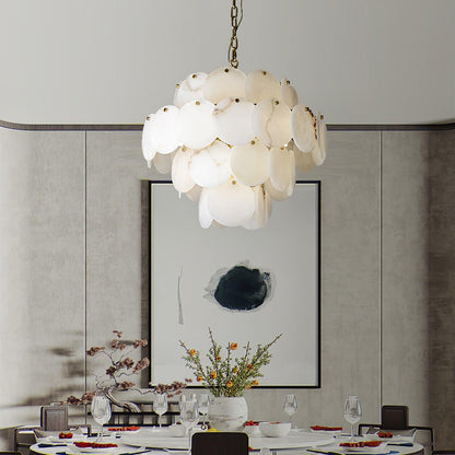 Arvix Alabaster Tiered Chandelier