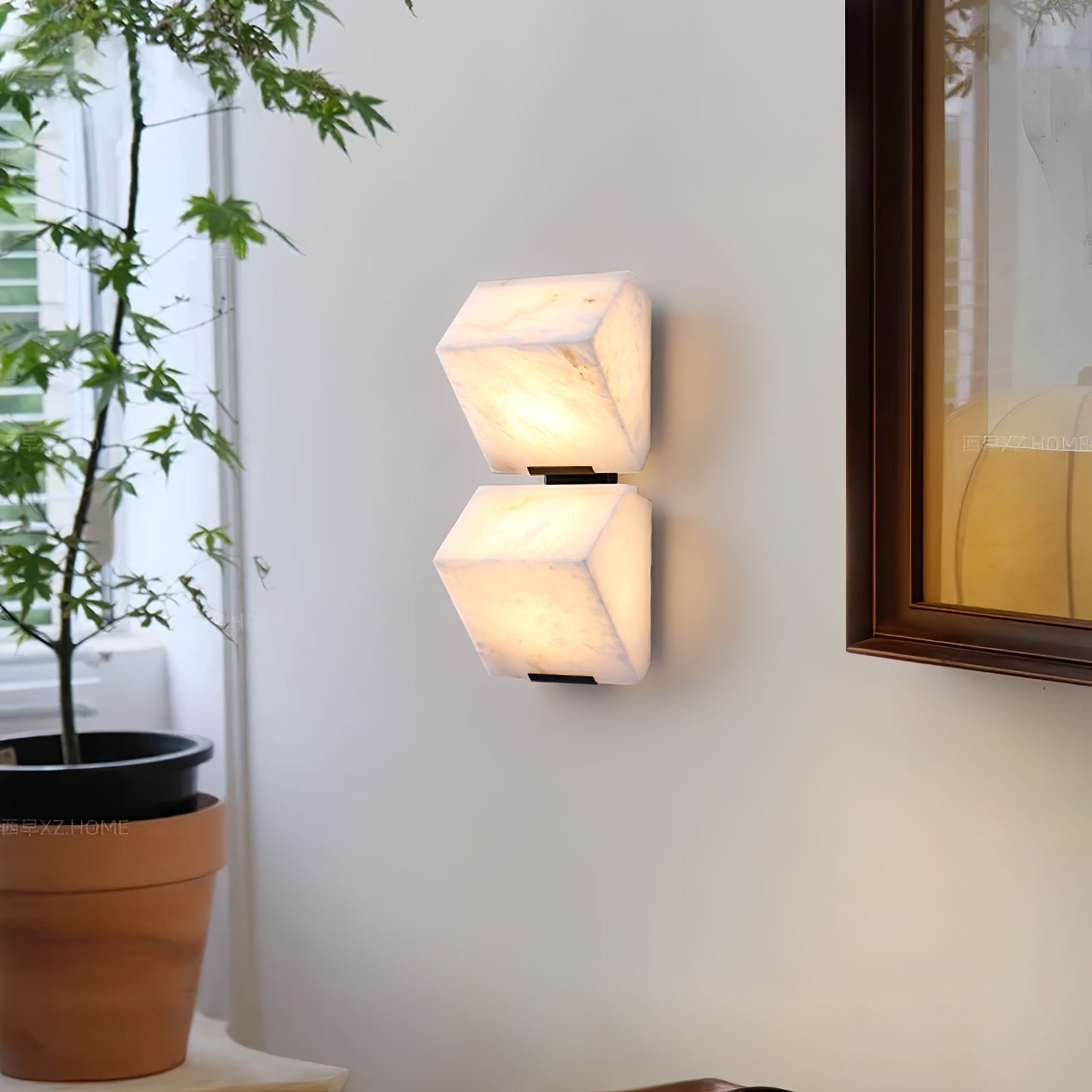Orlena Alabaster Staircase Wall Light